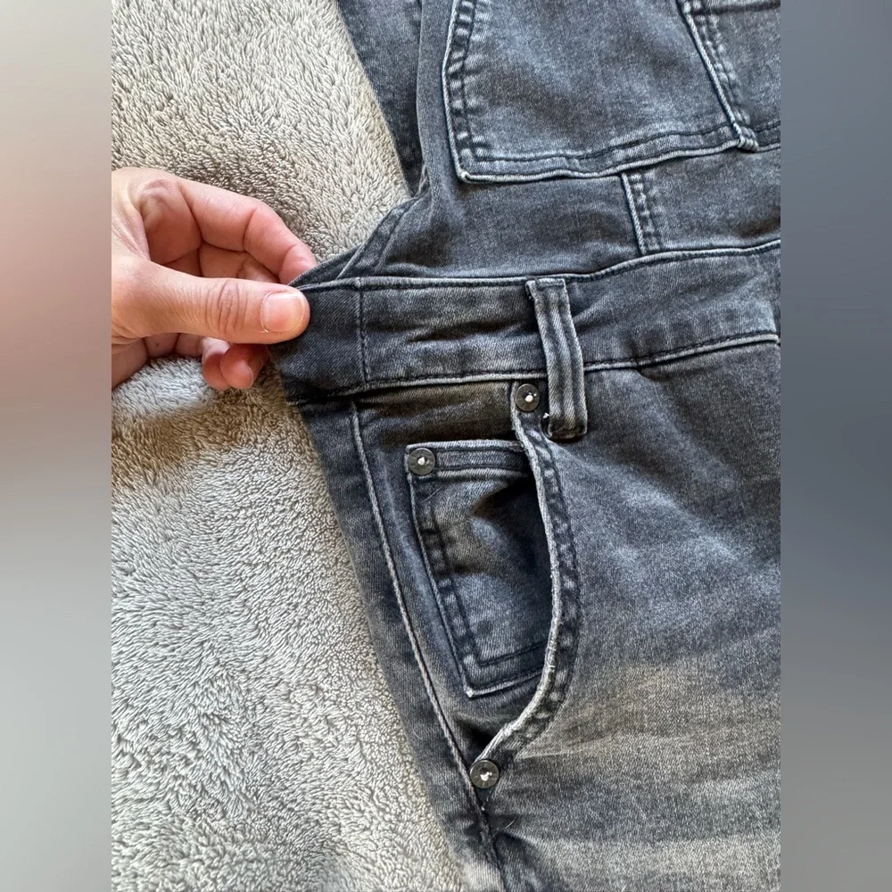 Free People We The Free Black Carly Mid Rise Flare Overalls Size 24 - Picture 4 of 11